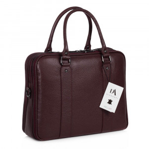 Servieta din piele naturala laptop 14" DiAmanti Savona Bordo Inchis